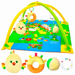 Коврик развивающий с дугами - Лужайка с цыпленком (Мякиши, 195 МЯКИШИsim)